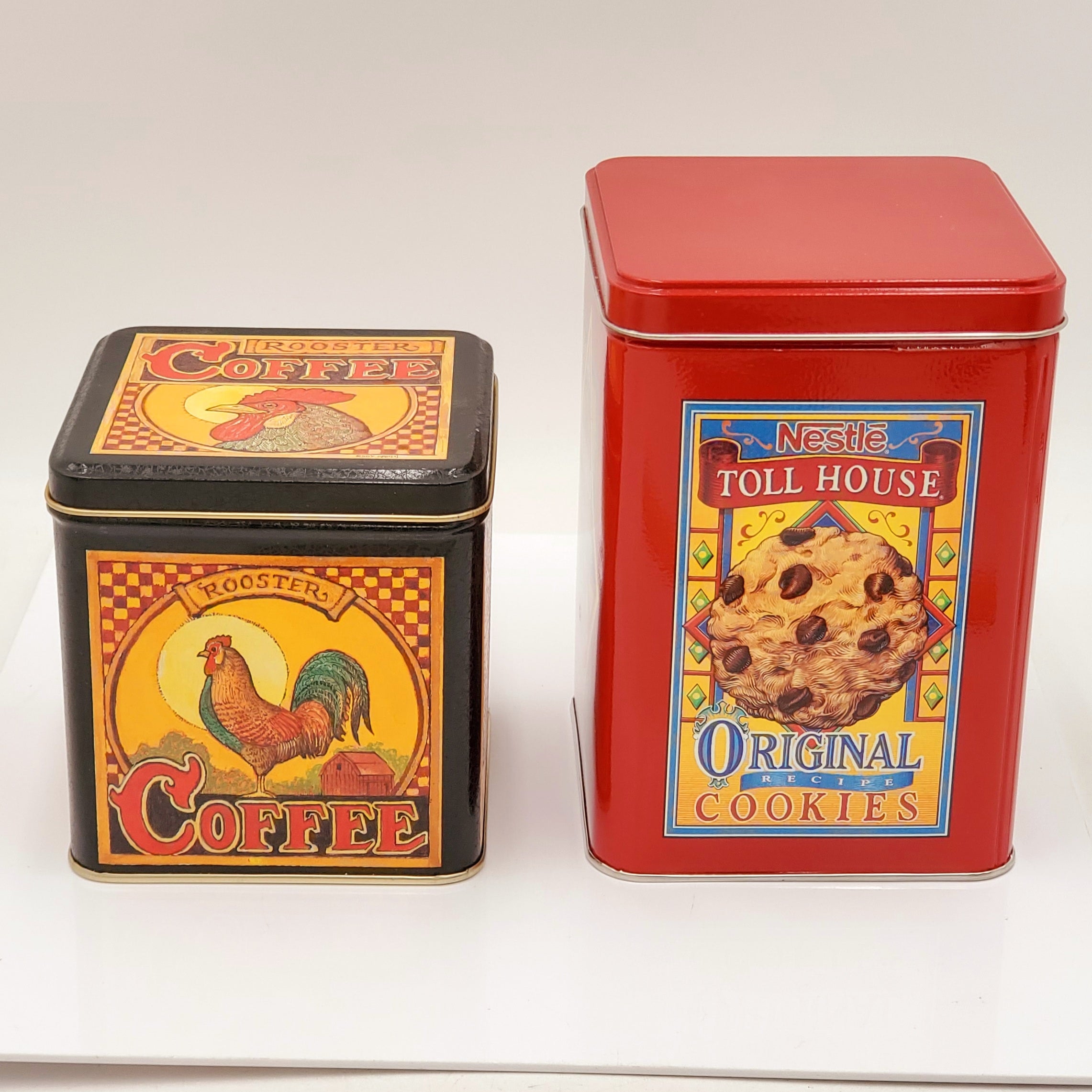 2 Piece Rooster Coffee and Nestle Toll House Tin Set