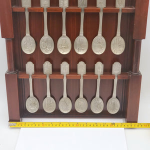 The Craftsmen of America Spoon Collection-Issued in limited edition by The Franklin Mint in 1977-Pewter Spoons- Come with Display Shelf