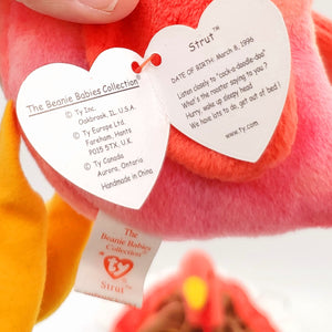 1996 Beanie Babies 2 Pack-Gobbles the Turkey and Strut the Rooster