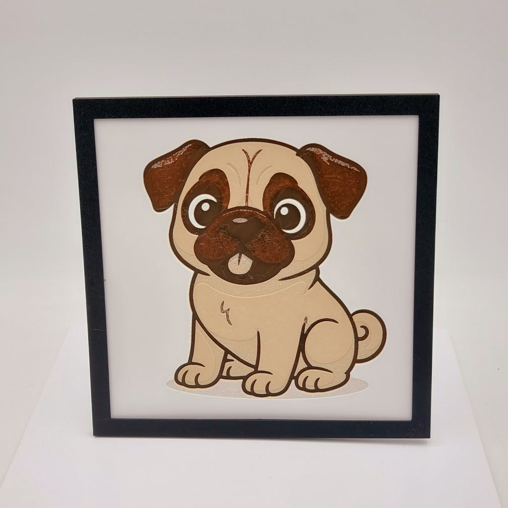 Pug Dog Wall/Shelf Decor 3D Printed