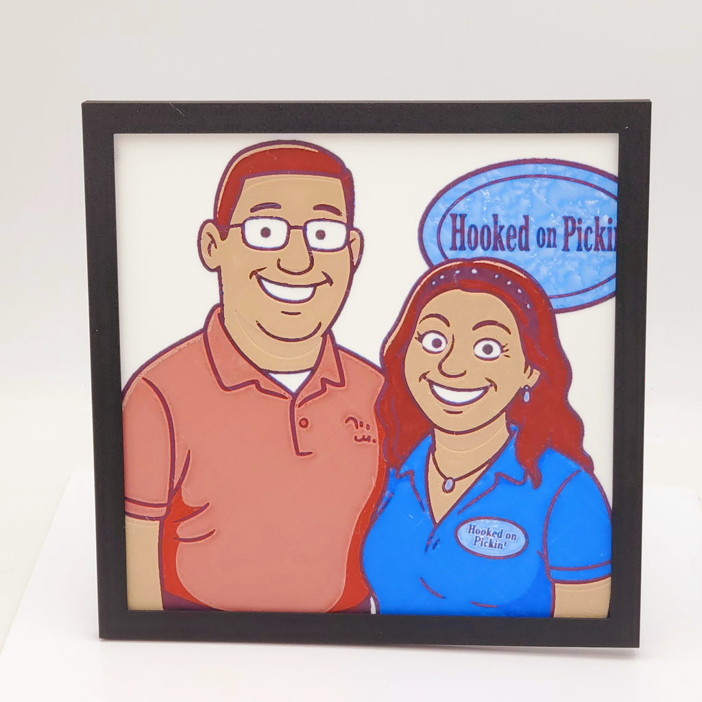 Hooked on Pickin' Paul & Heather Wall/Shelf Decor 3D Printed