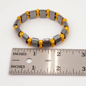 Hematite bracelet with Flowers