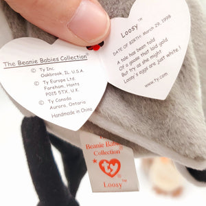 1998 Beanie Babies 3 Pack- Wise the Owl (Class of 98'), Loosy the Canadian Goose and Mac the Cardinal