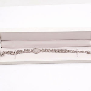 Link Chain Bracelet with Round Stone-Choose your Favorite!