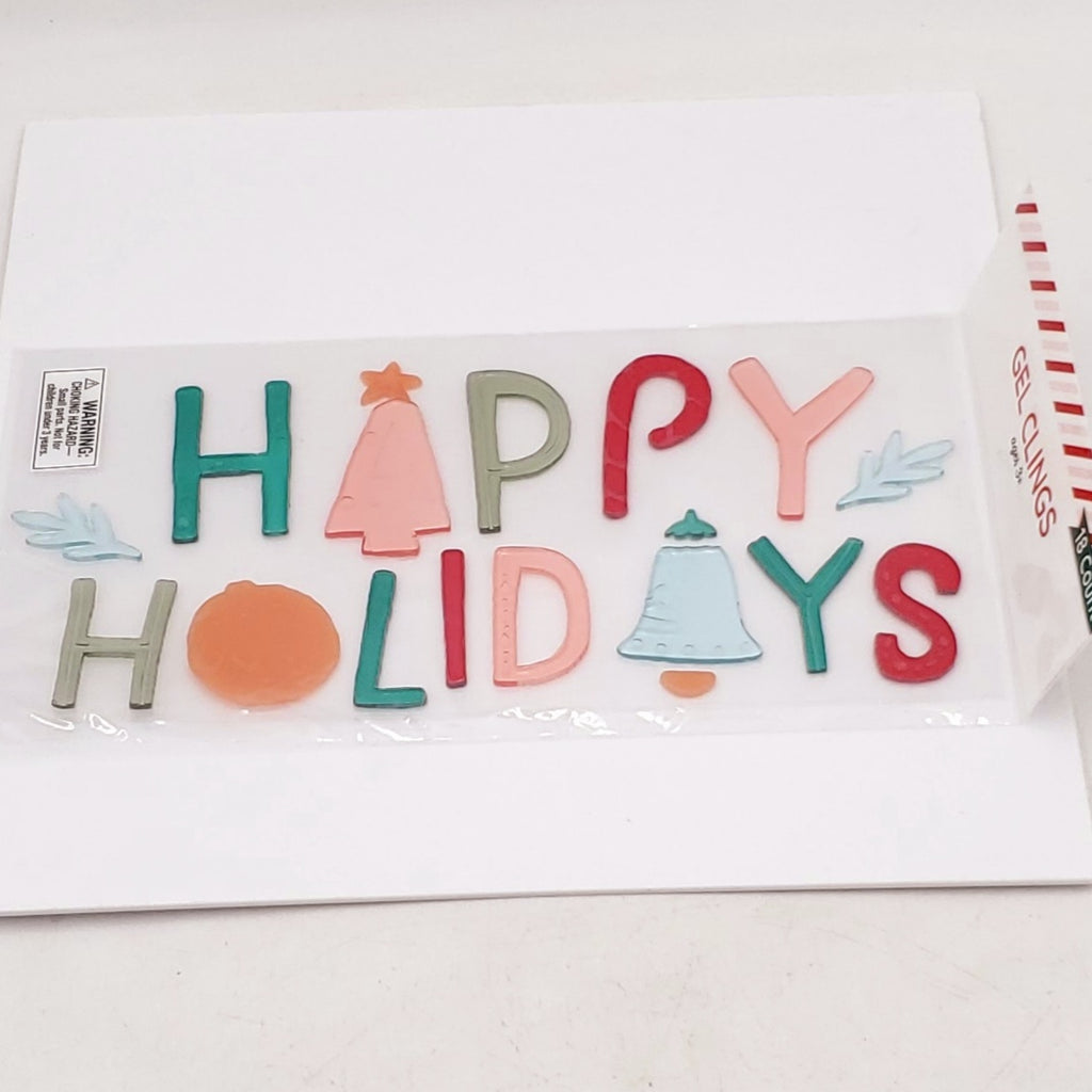 Happy Holidays Window Gel Clings -18 count