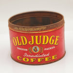Vintage Old Judge Coffee Tin "Irradiated Coffee"