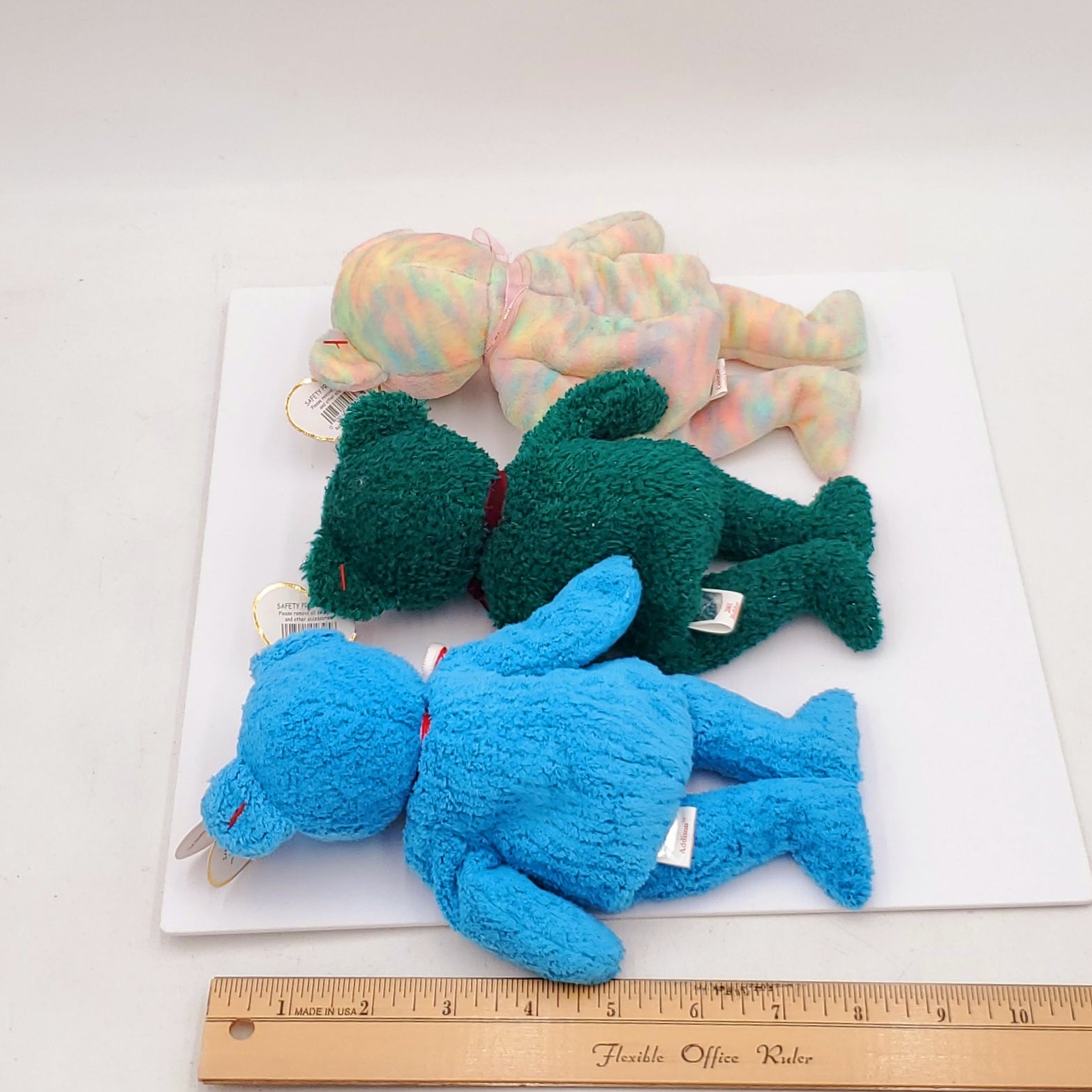 2001 Beanie Babies 3 Pack- Holiday Teddy Bear, Addison the Baseball Bear and Celebrate the Bear (15 Years)