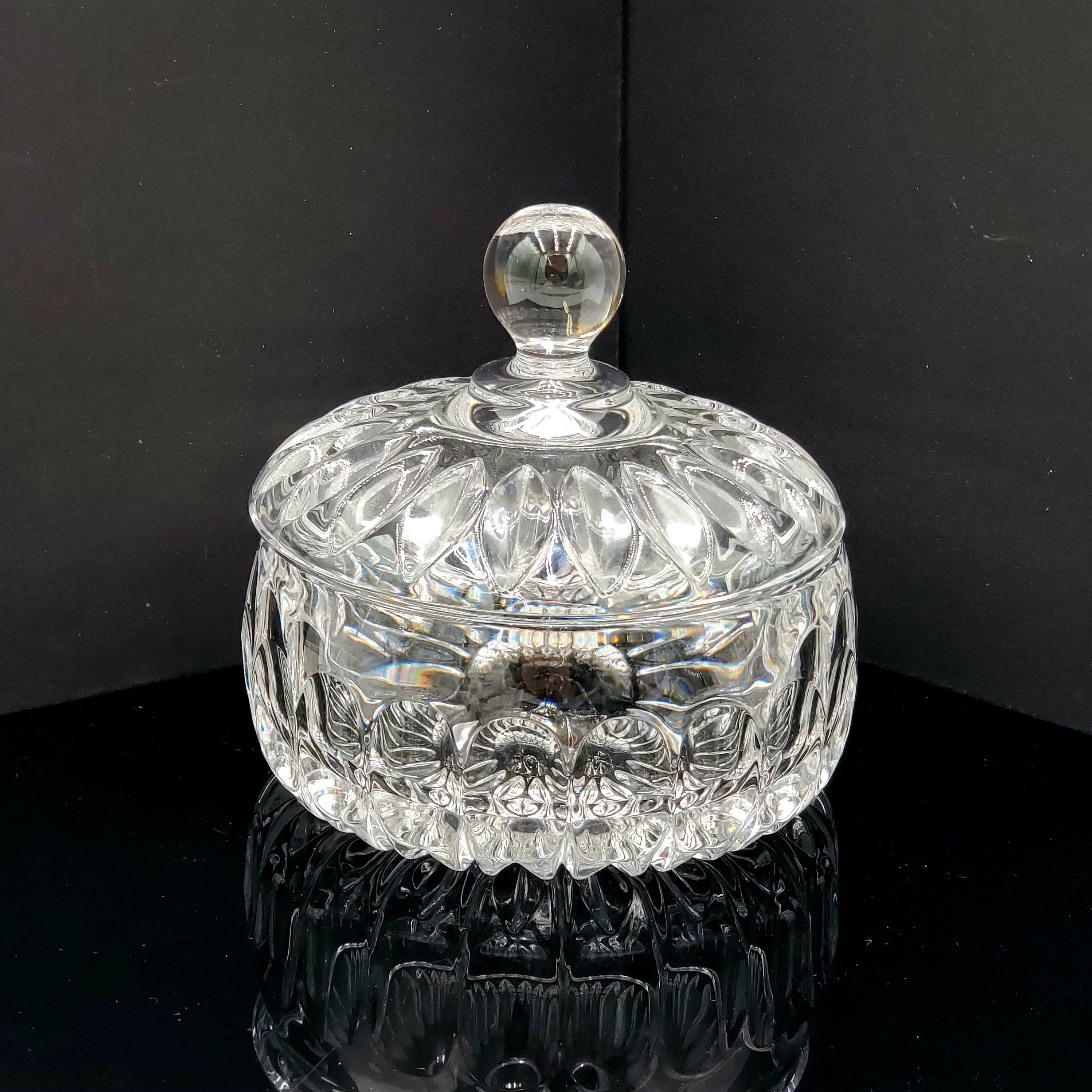 Gorham Althea Cut Crystal Candy Dish with Lid
