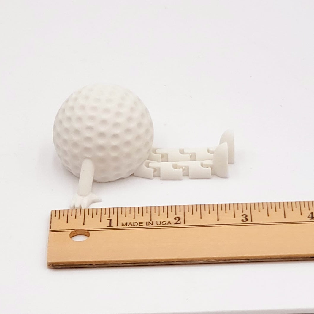 White Golf Ball Shelf Sitter - 3D Printed