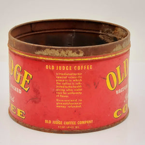 Vintage Old Judge Coffee Tin "Irradiated Coffee"