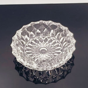 Large Vintage Heavy Crystal Glass Ashtray