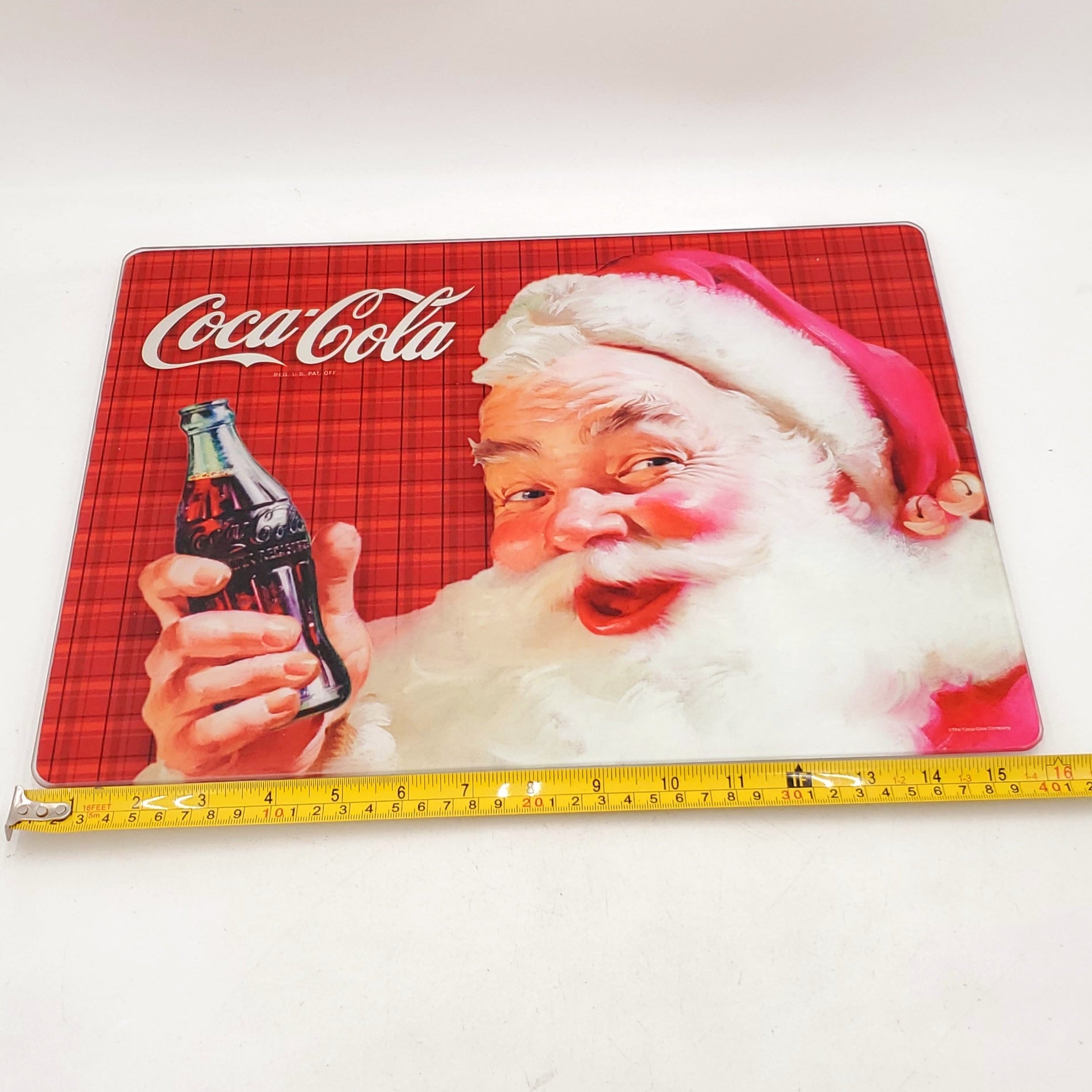 Tempered Glass Cutting Board- Coca-Cola Santa Claus