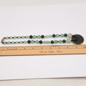 Beautiful Jade Necklace with Chinese Coin Pendant