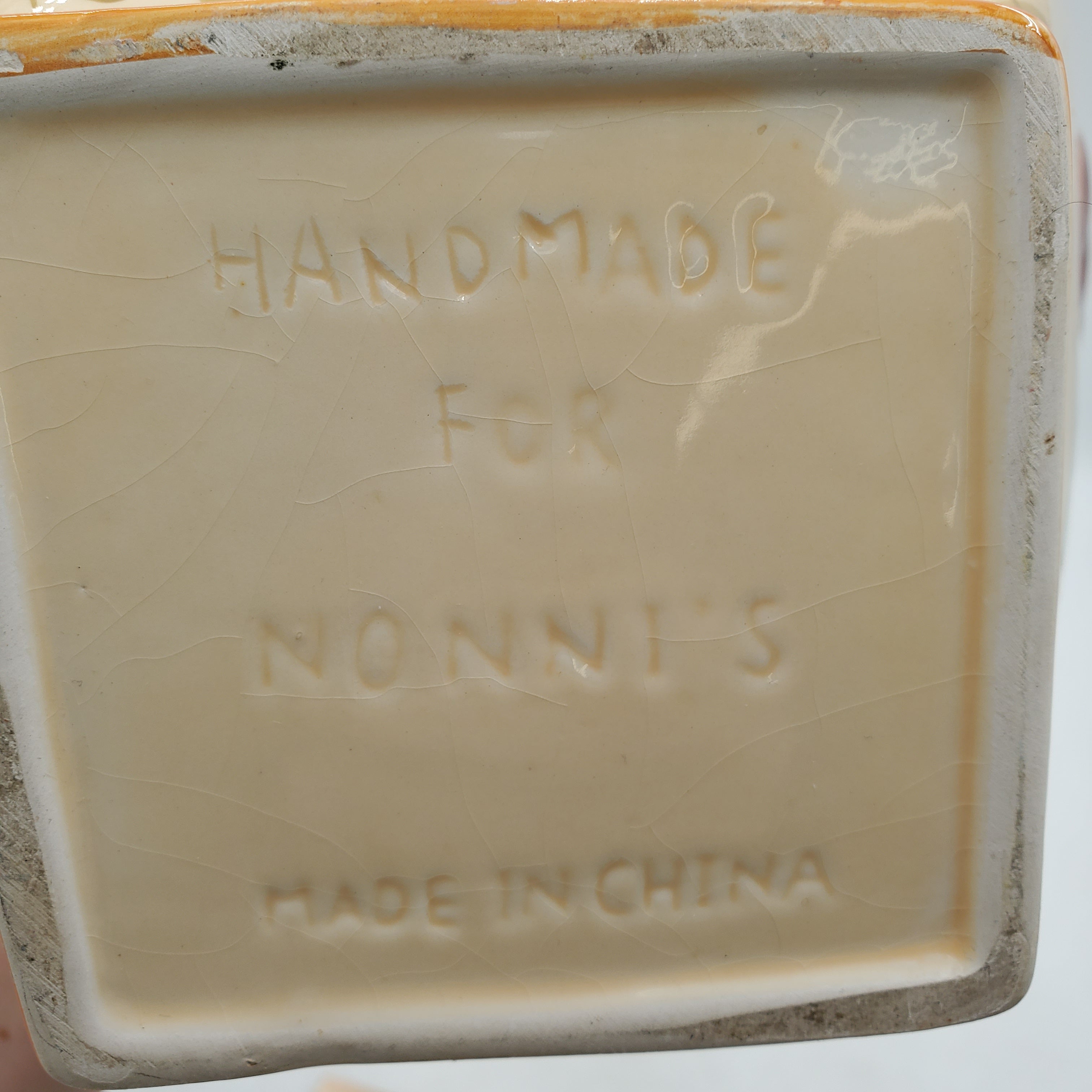 Nonni's Biscotti Cookie Jar Handmade Embossed Written On Canister