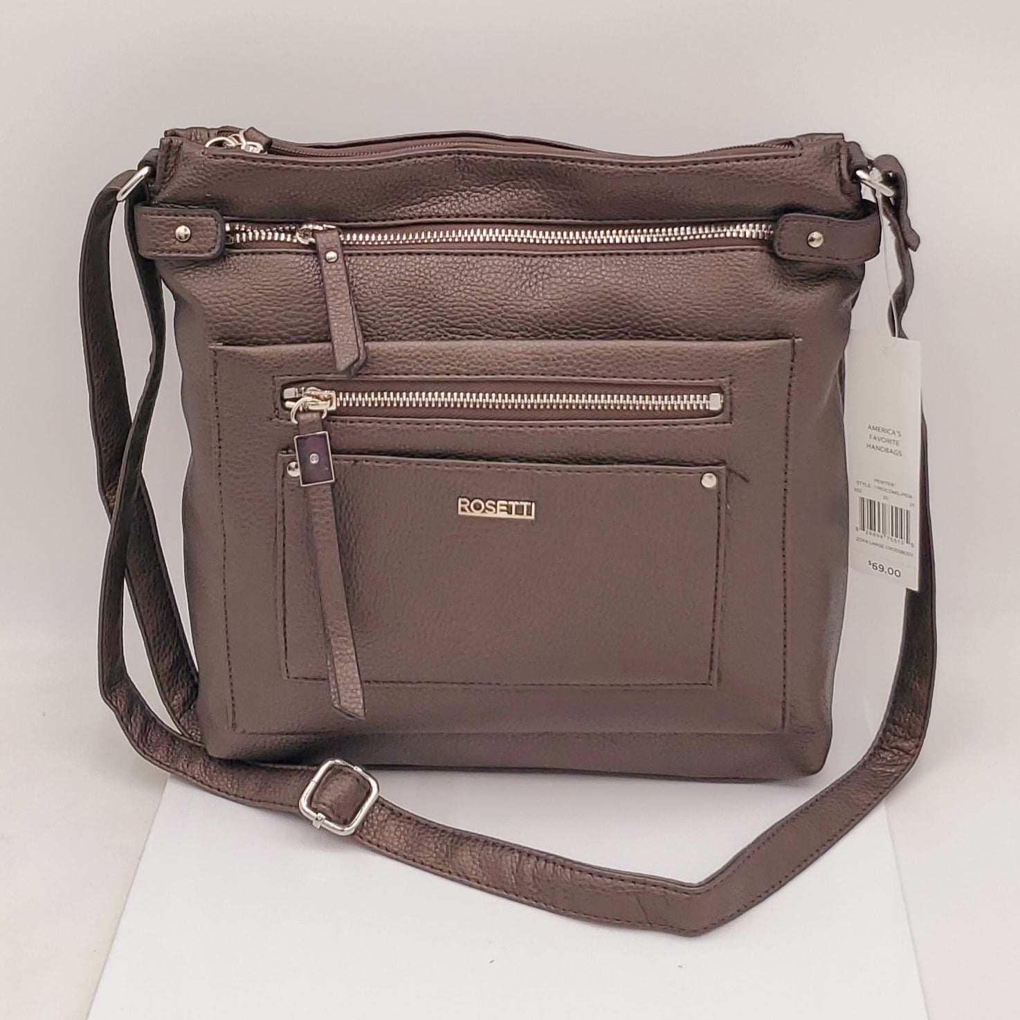ROSETTI HANDBAG, ZOYA LRG CROSSBODY, PEWTER