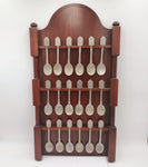 The Craftsmen of America Spoon Collection-Issued in limited edition by The Franklin Mint in 1977-Pewter Spoons- Come with Display Shelf
