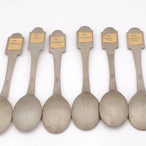 The Craftsmen of America Spoon Collection-Issued in limited edition by The Franklin Mint in 1977-Pewter Spoons- Come with Display Shelf