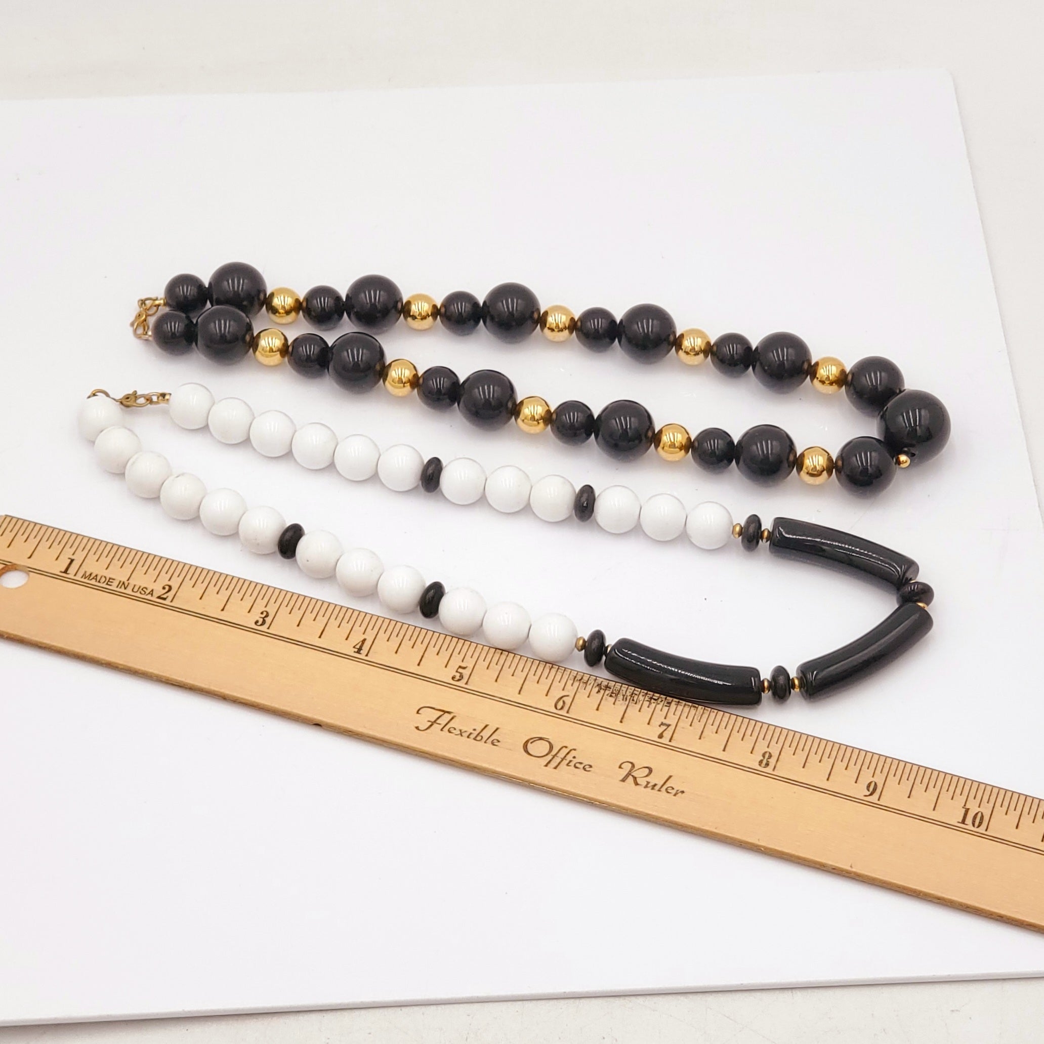 Signed Monet Bead Necklace Set of 2