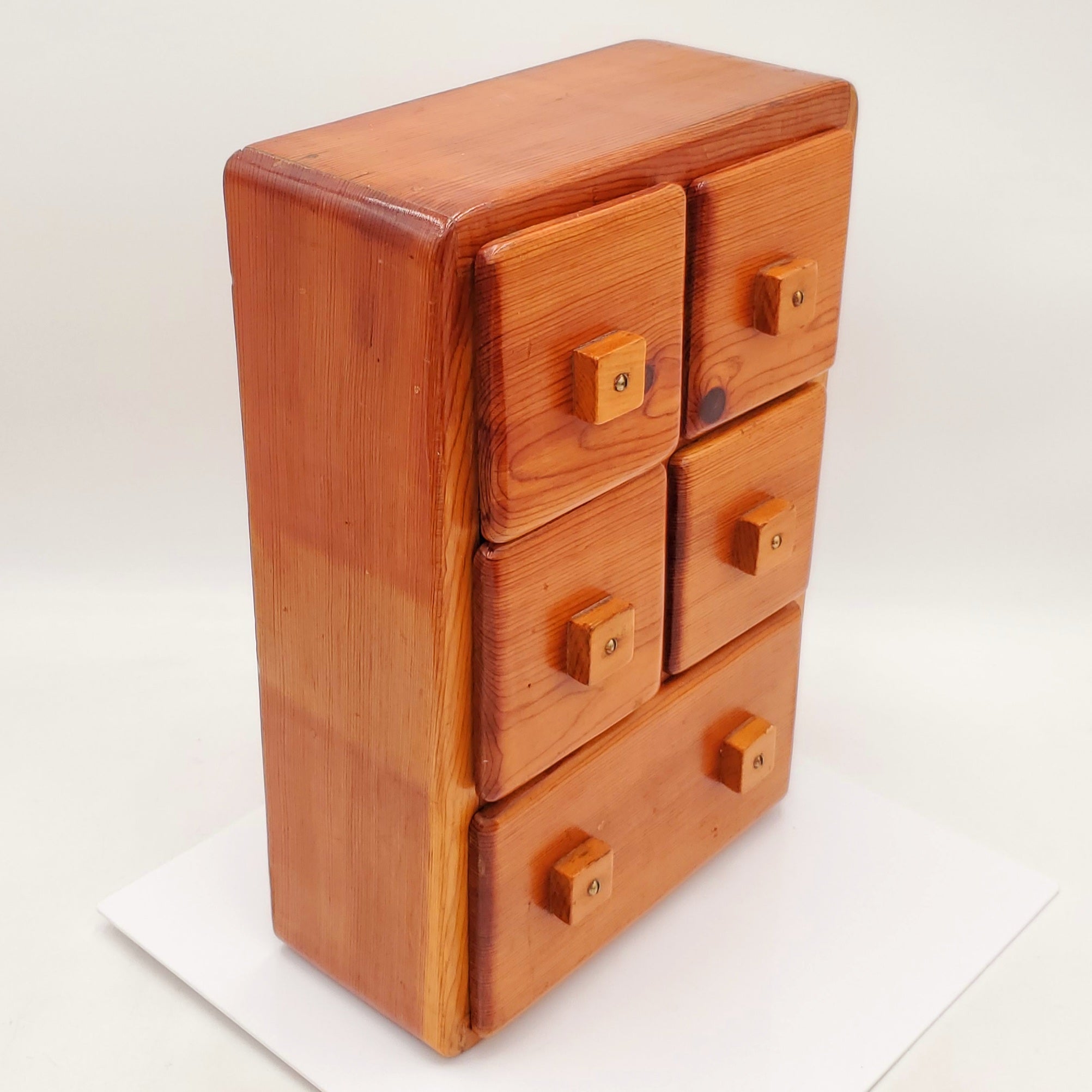 Vintage 5 Drawer Wooden Wall Cabinet