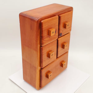 Vintage 5 Drawer Wooden Wall Cabinet