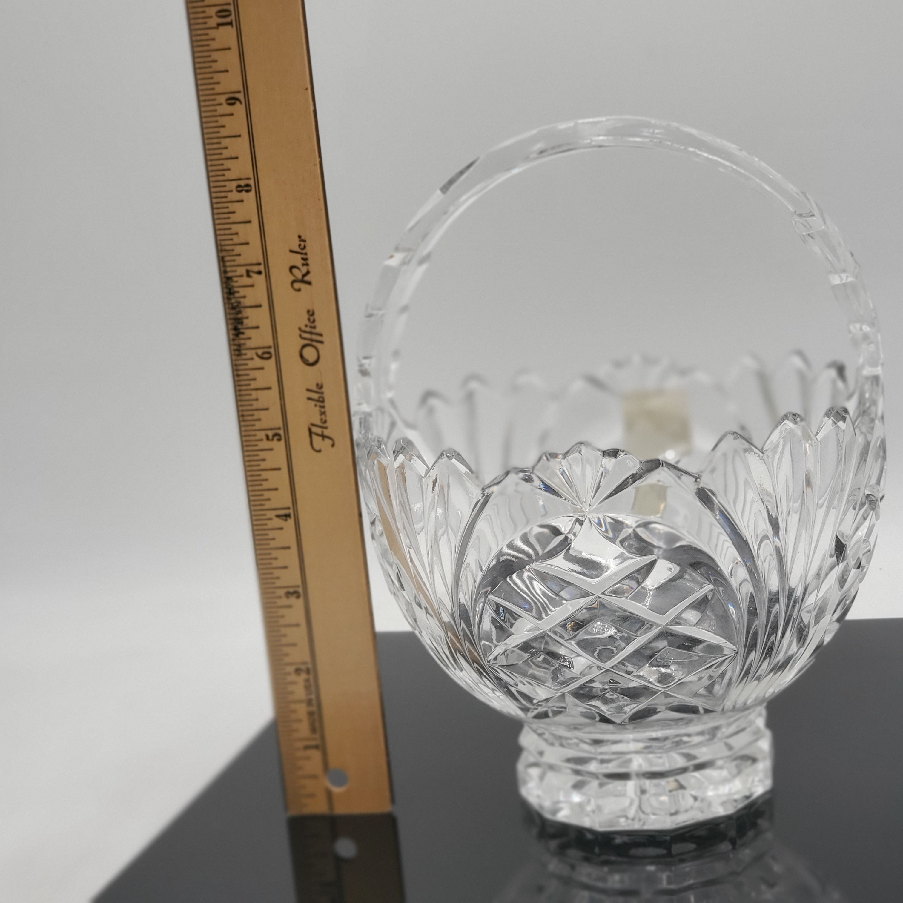 Fifth Avenue Vintage Wellington Basket 24% Lead Crystal-Made in Poland