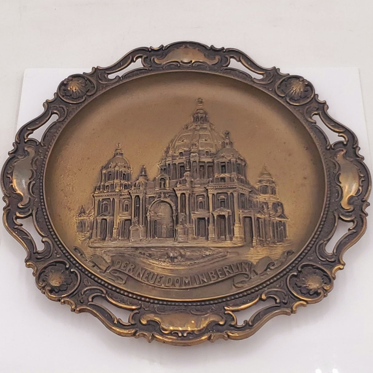 Heavy Cast Iron Plate-Charger by Gesch Depicting Der Neue Dom in Berlin