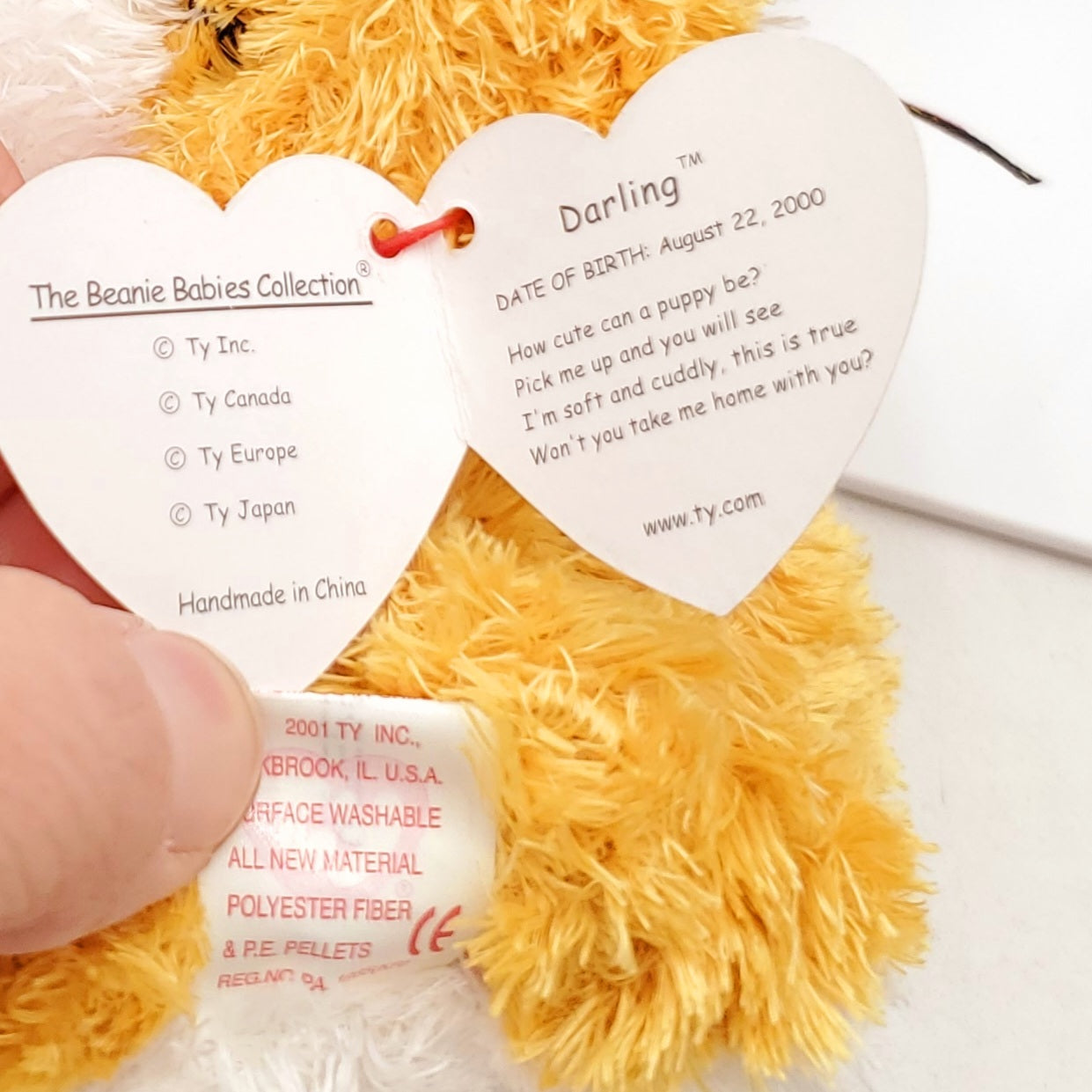 2000 Beanie Babies 2 Pack- Dinky the Duck and  Darling the Dog