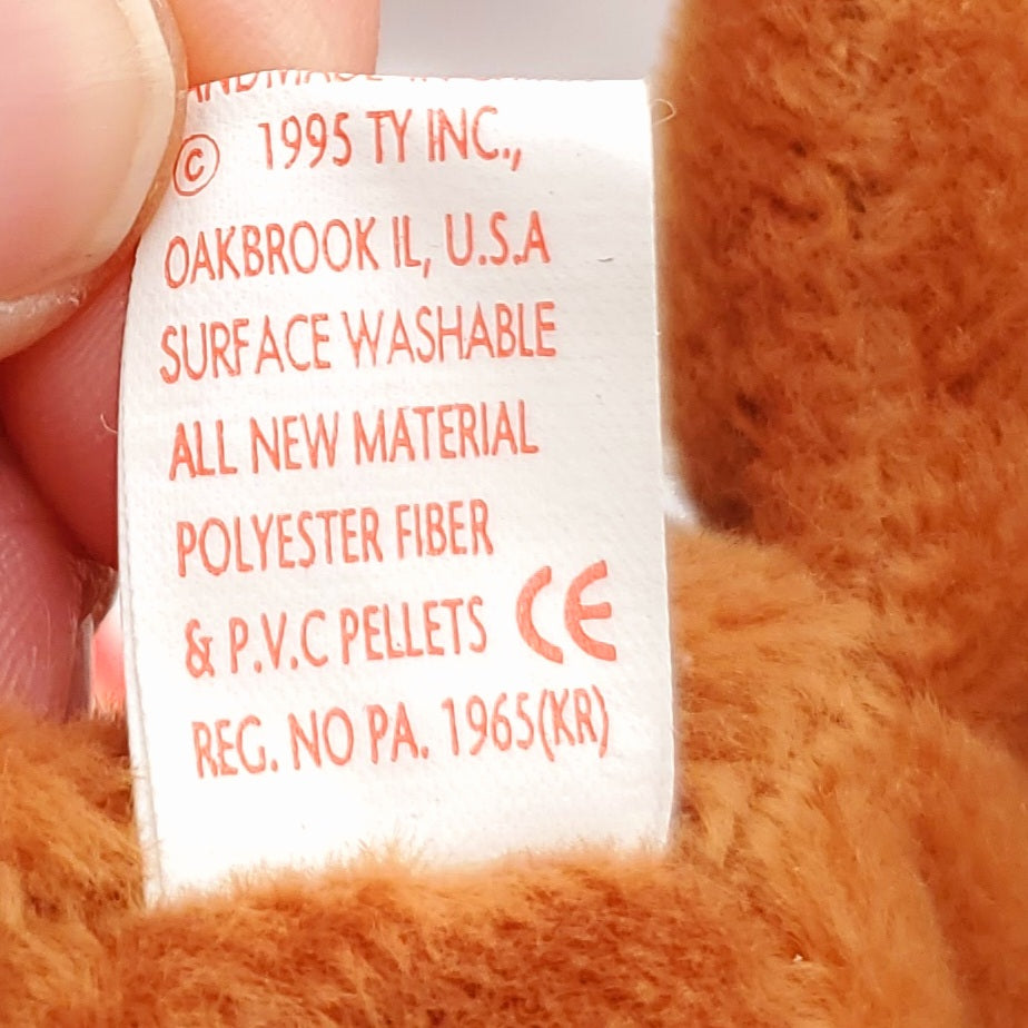 1995 Beanie Babies 3 Pack-Flip the Cat,  Ears the Rabbit and Weenie the Dachshund