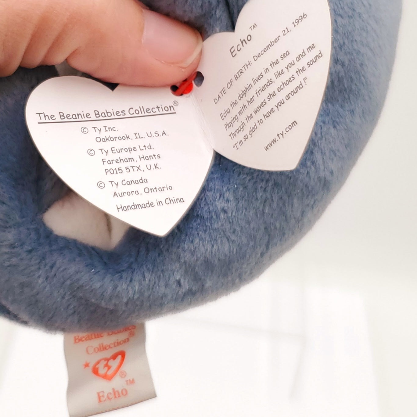 1996 Beanie Babies 2 Pack-Waves the Whale and Echo the Dolphin