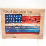 TEMPERED GLASS CUTTING BOARD AMERICAN FLAG 12" X 16"