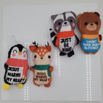 12 Piece Religious Ornament Winter Animals Plushies