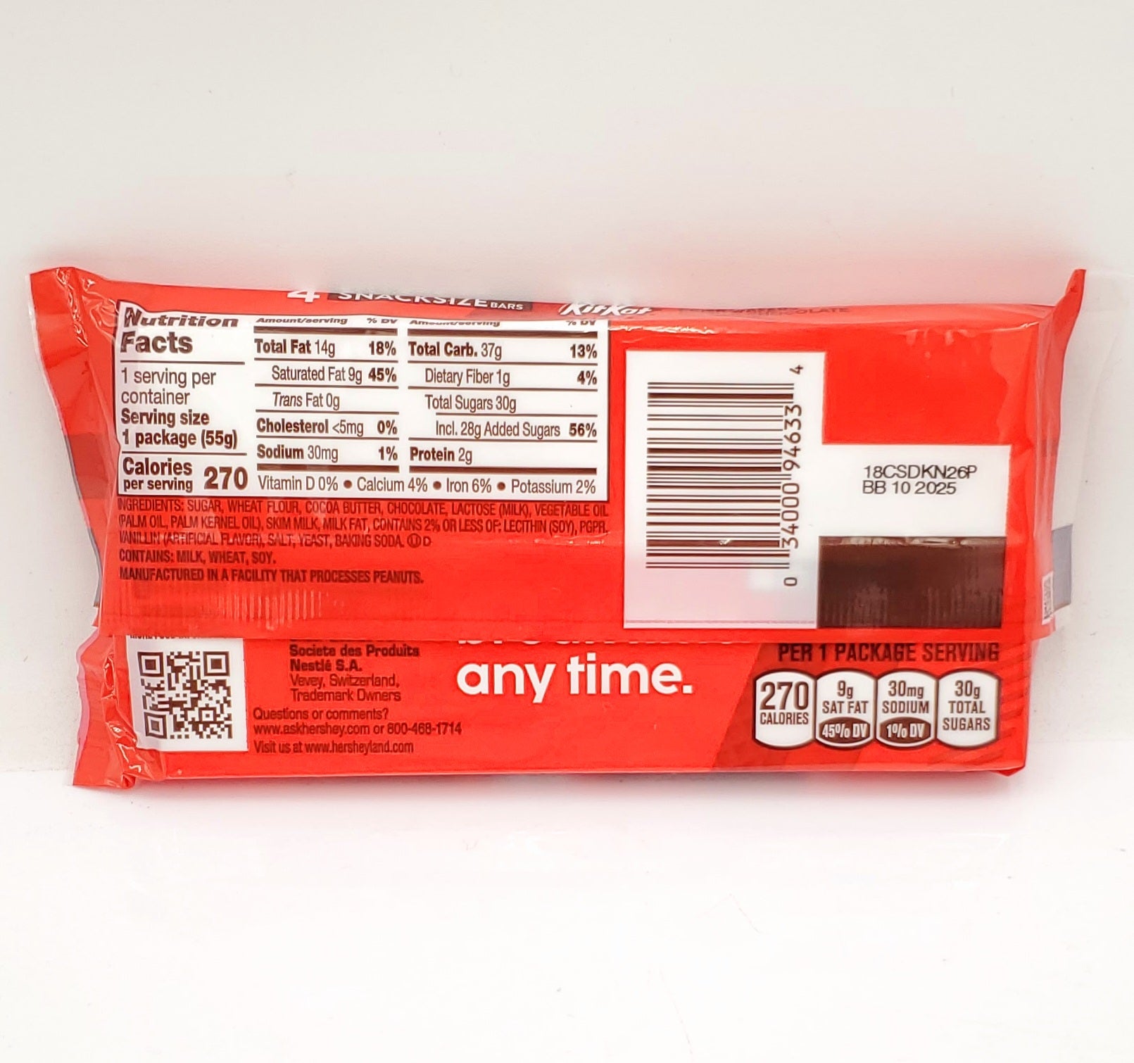 Kit Kat Snack Size Candy Bars - 1.96oz/4ct (Best By: 10/2025)