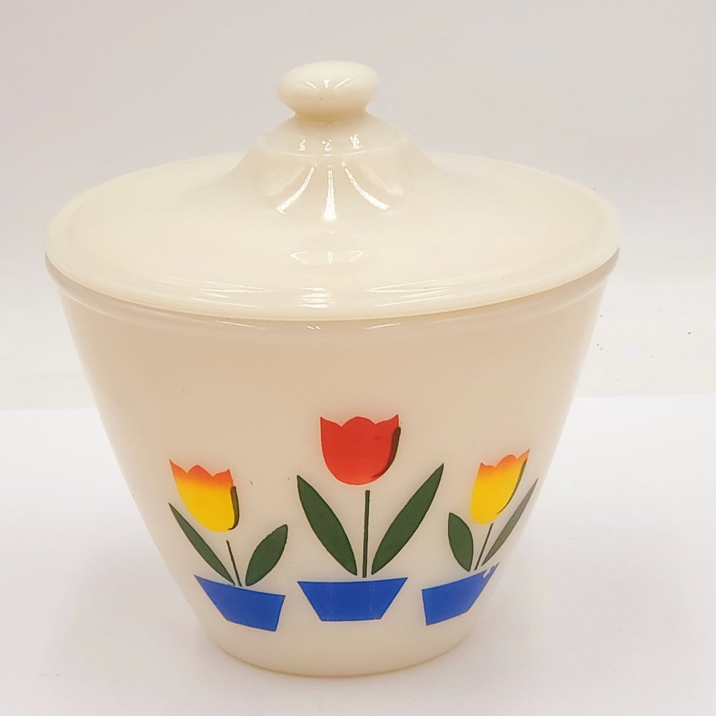 Vintage Fire King Tulip Grease Drip Jar