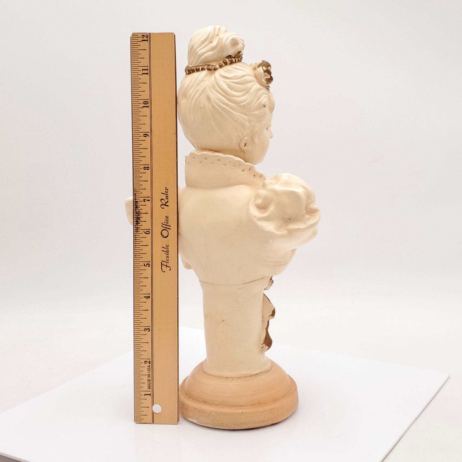 Vintage Chalkware Lady's Bust Statue