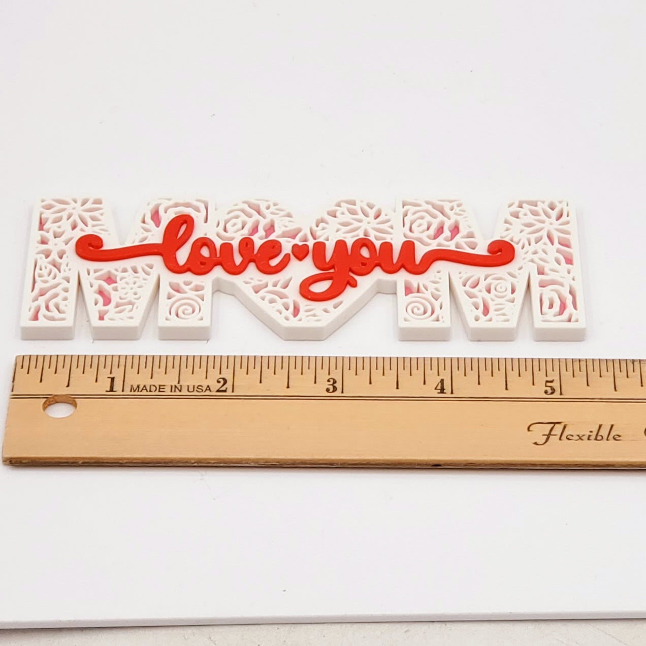 Mom Love You Sign 3D Printed