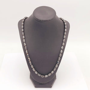 Mexican Vintage Jose Marmolejo Sterling Silver Hematite Necklace-Signed JMS