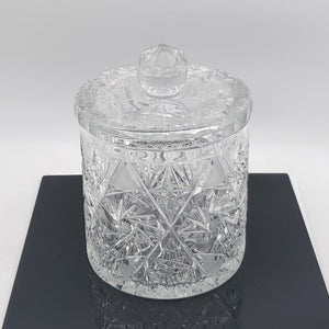 Antique Cut Crystal Pinwheel Star Biscuit Jar Ice Bucket