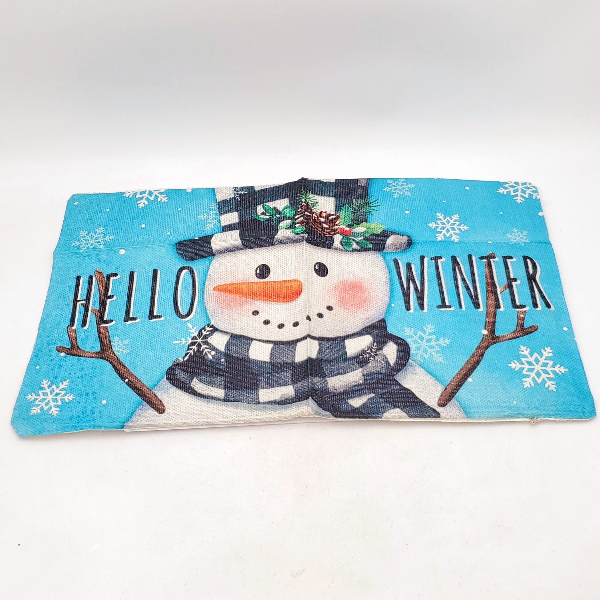 Hello Winter Snowman Pillow Cover (12 x 20")