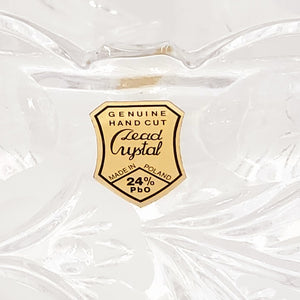 Genuine Hand Cut Lead Crystal Bowl with Etched Flowers- Made in Poland
