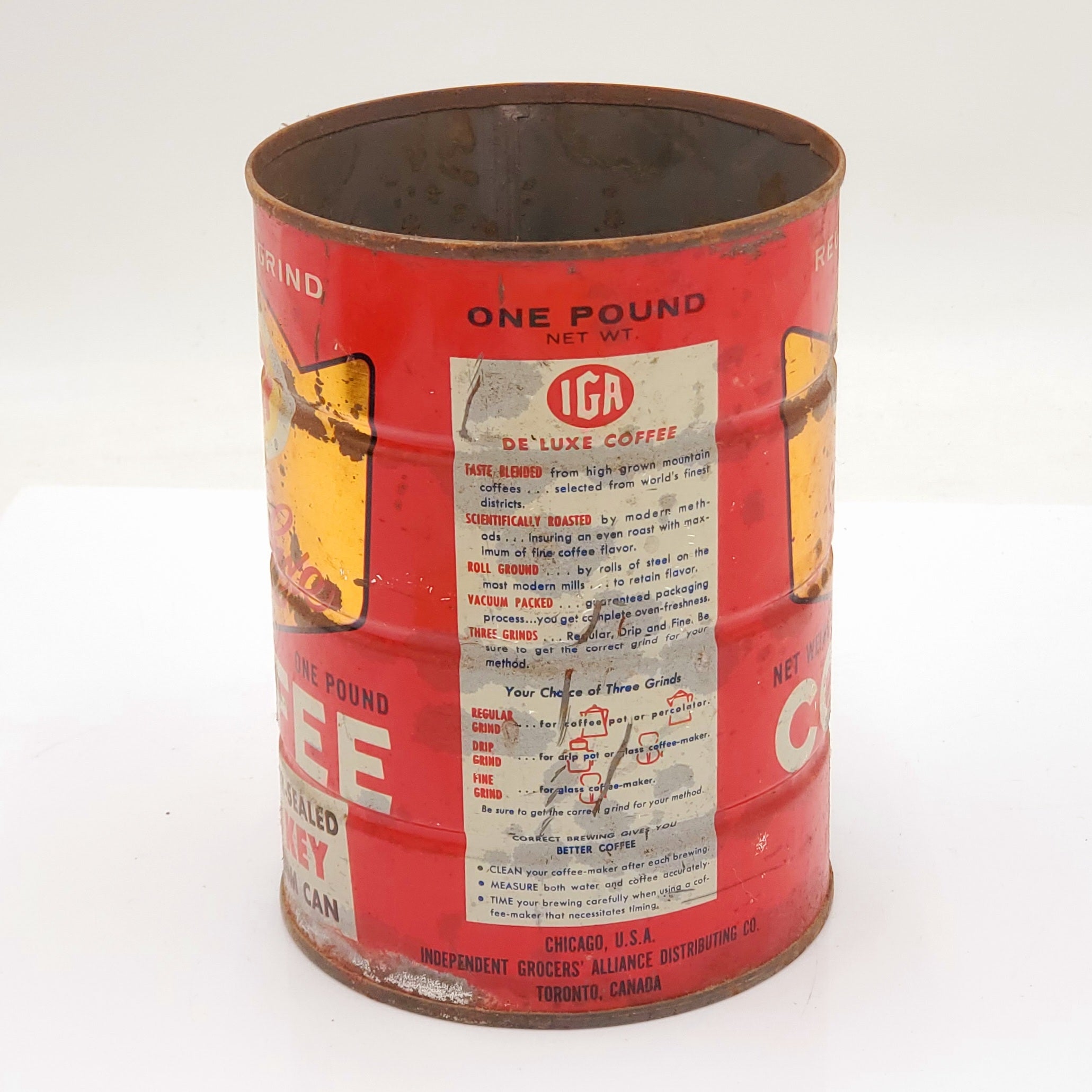 Vintage IGA Deluxe Coffee Can