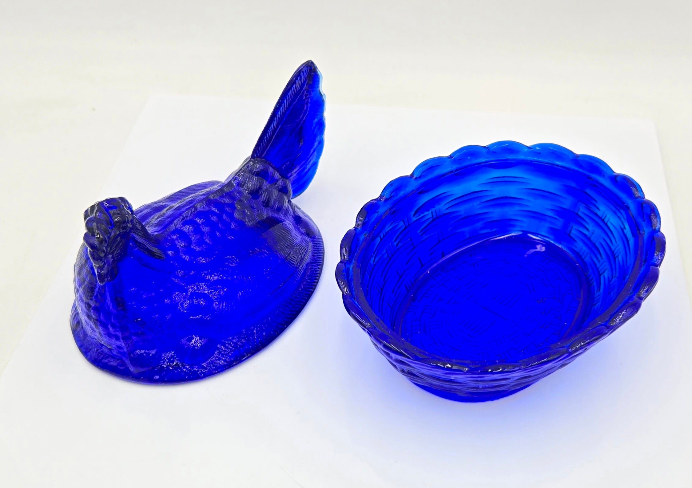 Cobalt Blue Glass "Hen on a Nest" Covered Dish (50 Tickets Available)