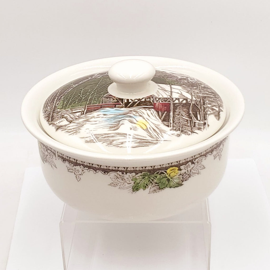 Johnson Brothers Friendly Village Covered Bridge 2 QT Casserole Dish with Lid