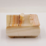 Alabaster Onyx Marble Hand Crafted Jewelry Box with Lid-Made in Mexico