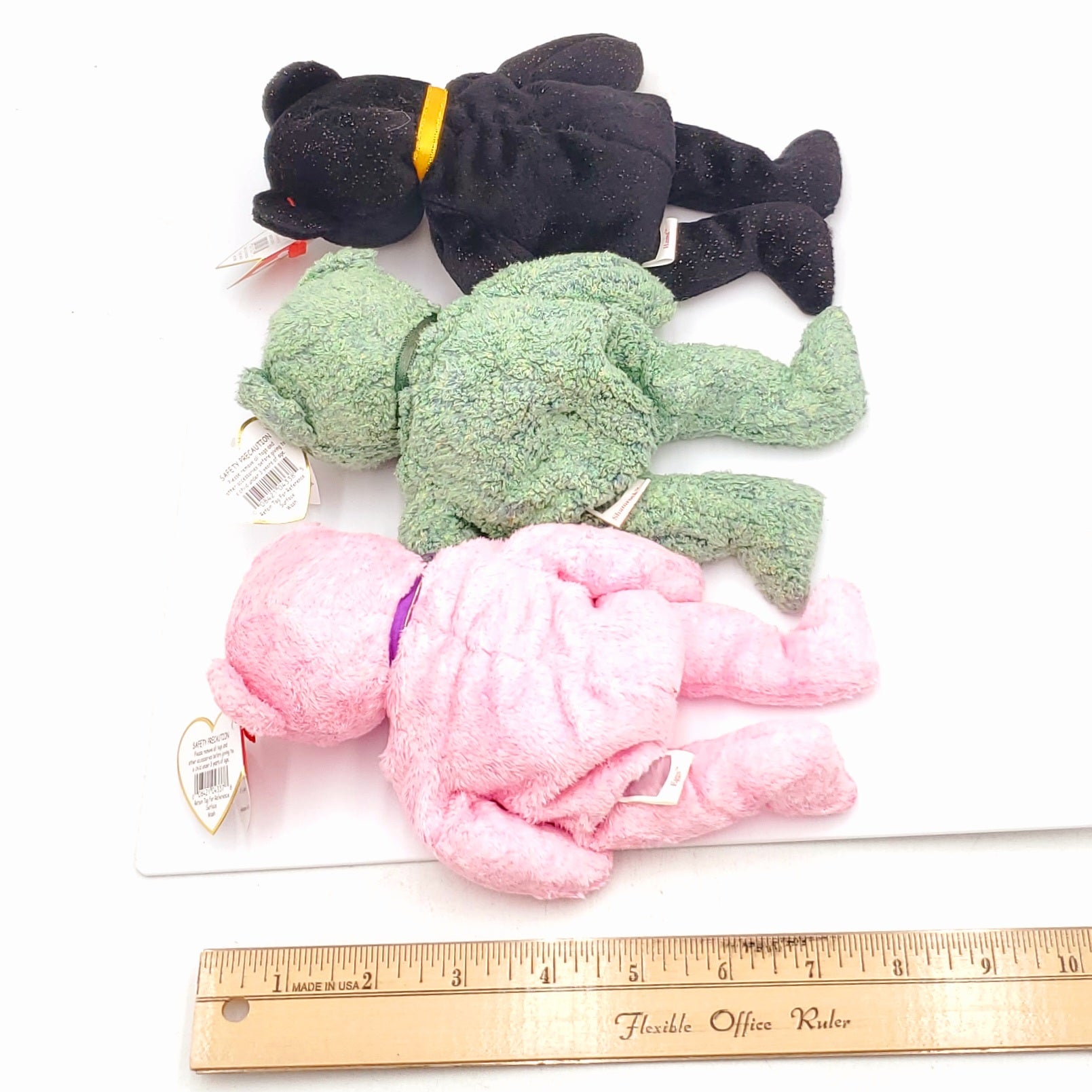2000 Beanie Babies 3 Pack- Haunt the Halloween Bear, Shamrock the Bear and Eggs the Easter Bear