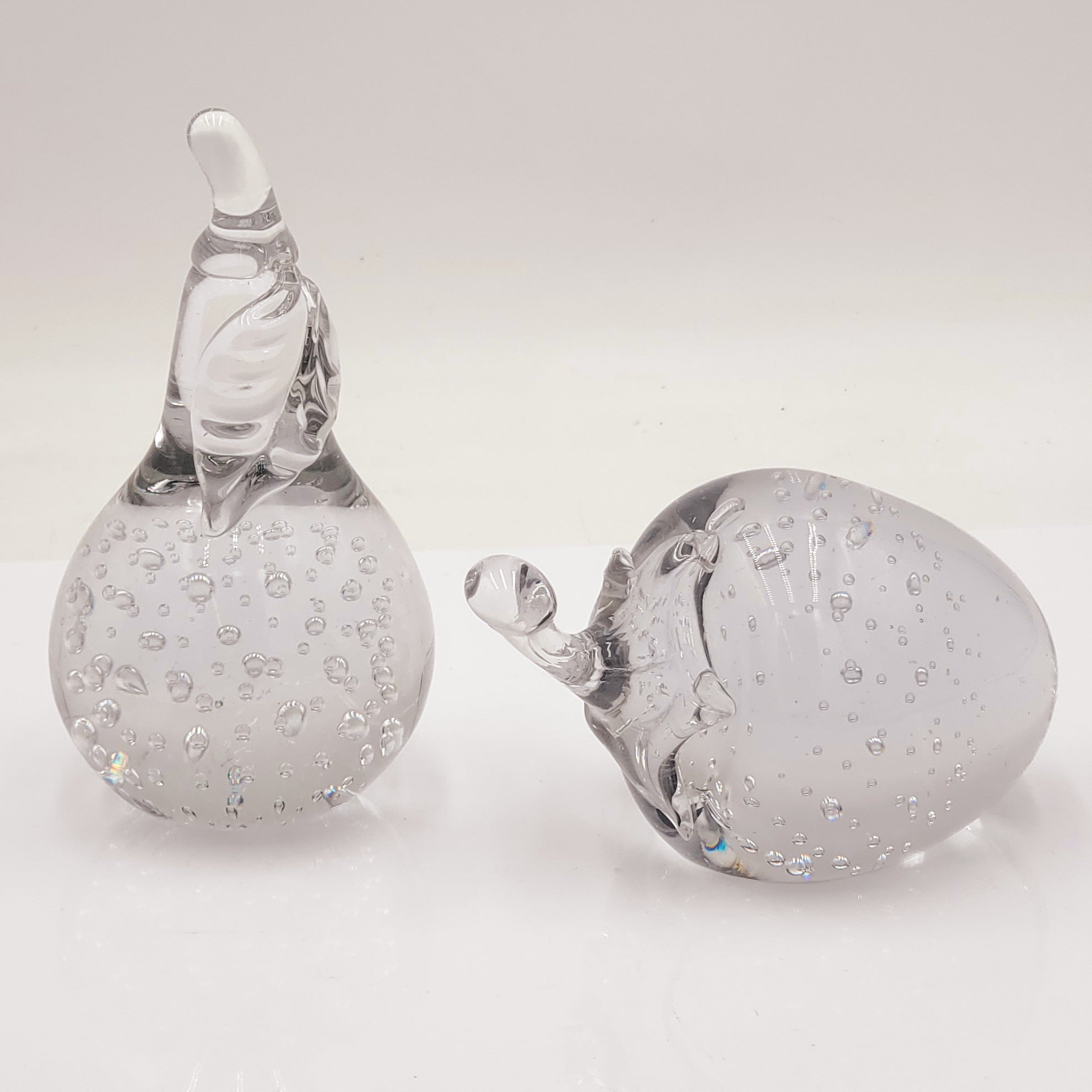 Crystal Clear Glass Paperweight Set of 2