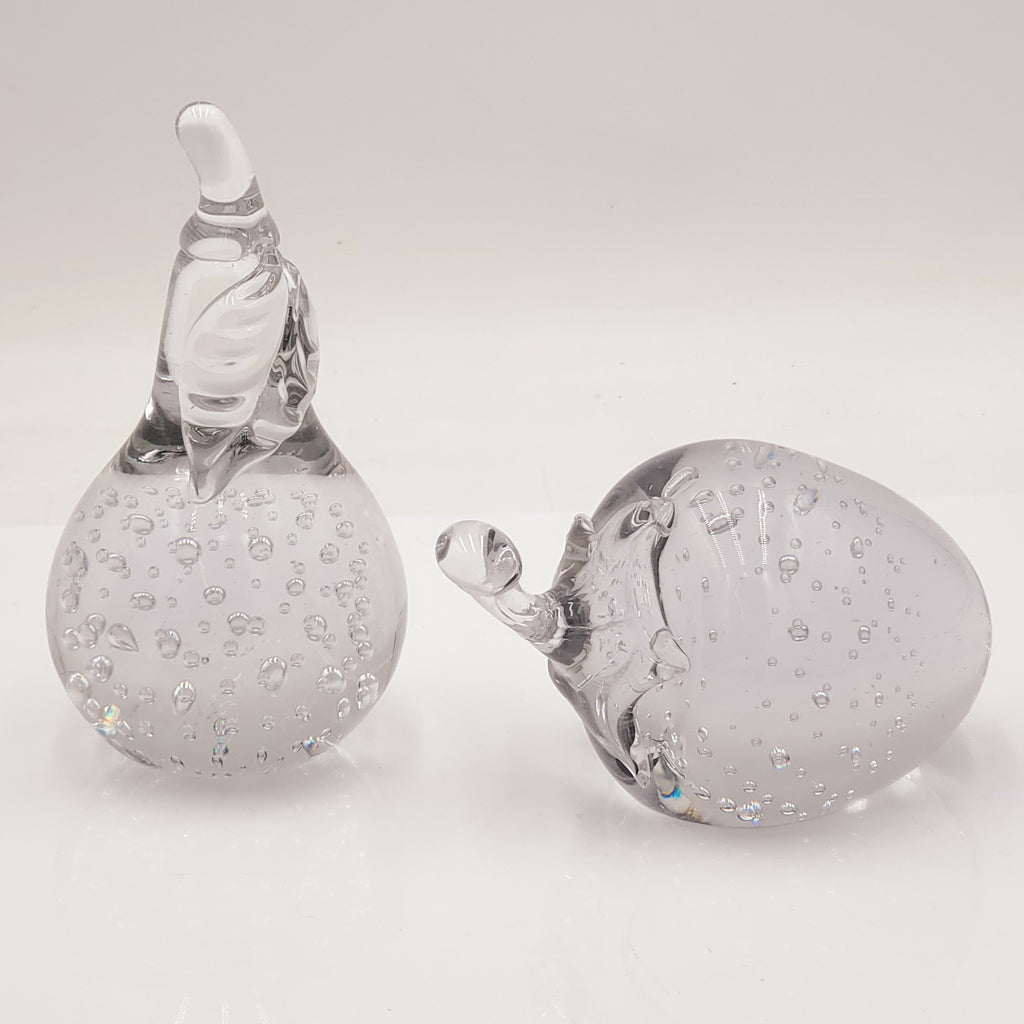 Crystal Clear Glass Paperweight Set of 2