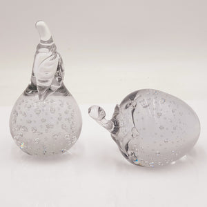 Crystal Clear Glass Paperweight Set of 2