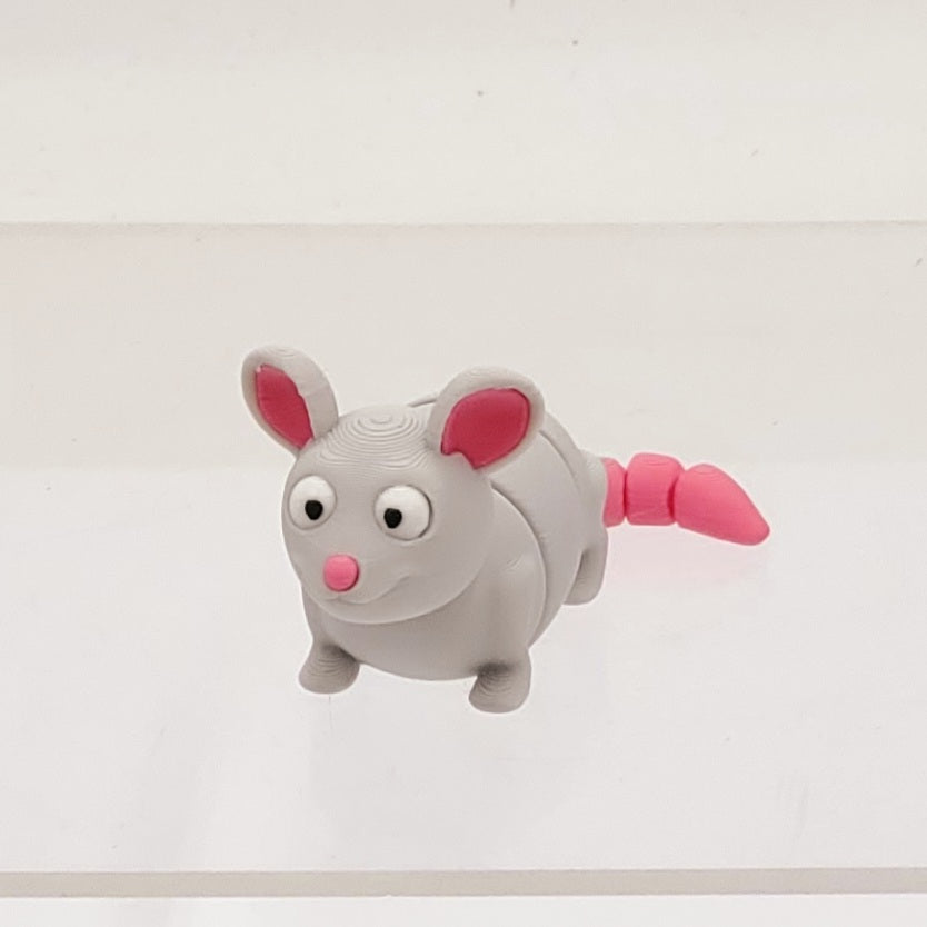 Grey/Pink Rat Pocket Pet-3D