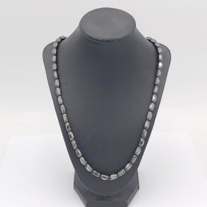 Mexican Vintage Jose Marmolejo Sterling Silver Hematite Necklace-Signed JMS
