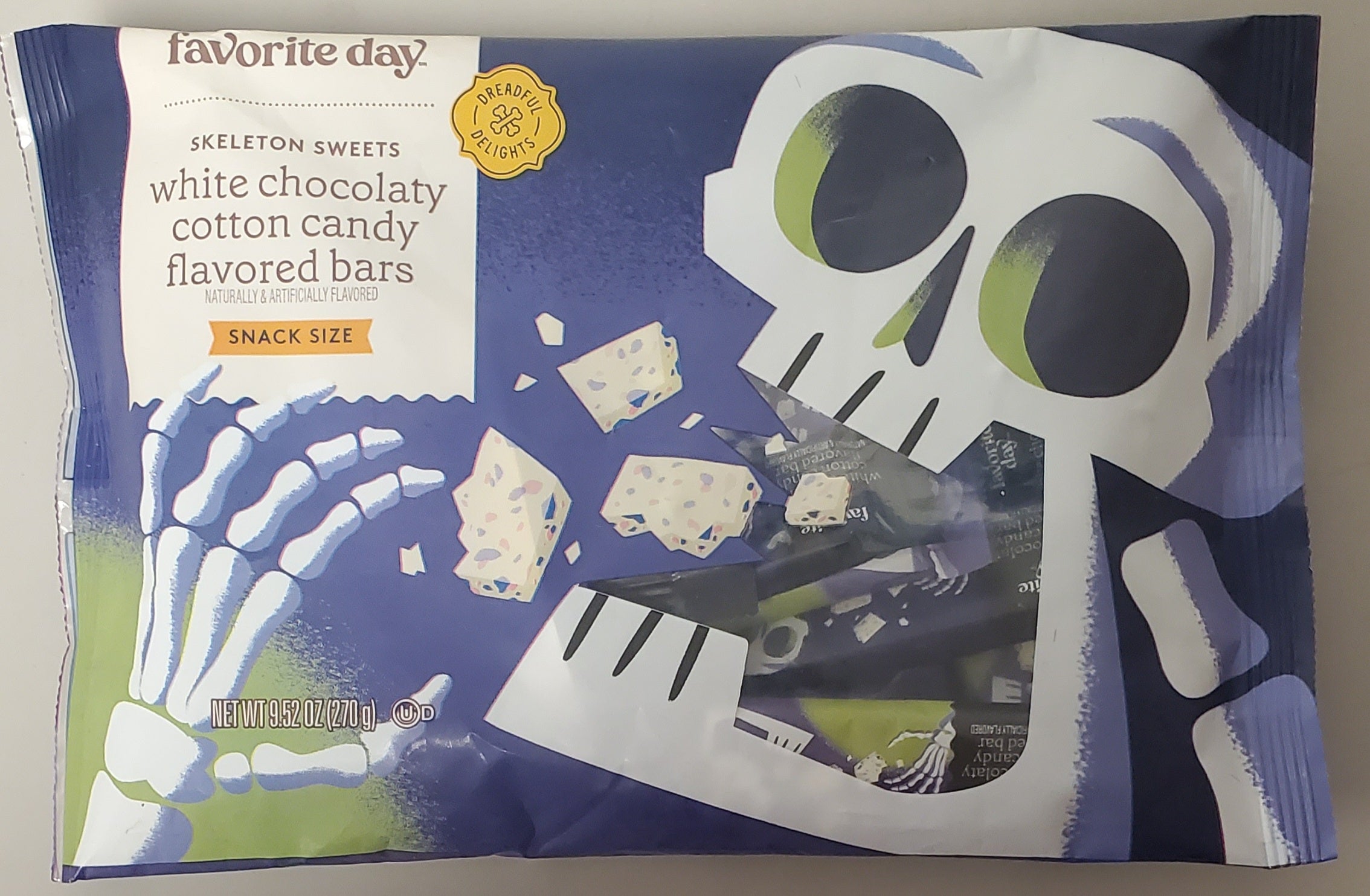 Favorite Day Skeleton Sweets White Chocolaty Cotton Candy Flavored Bars